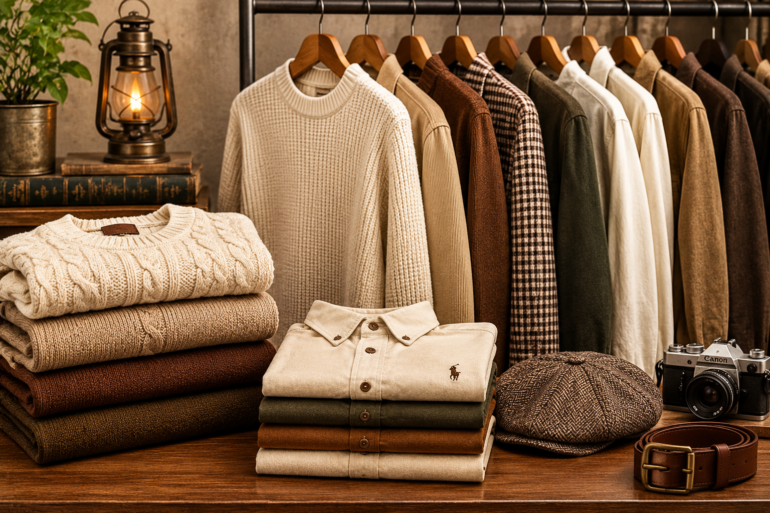 Cream and vintage clothing pulled by hand